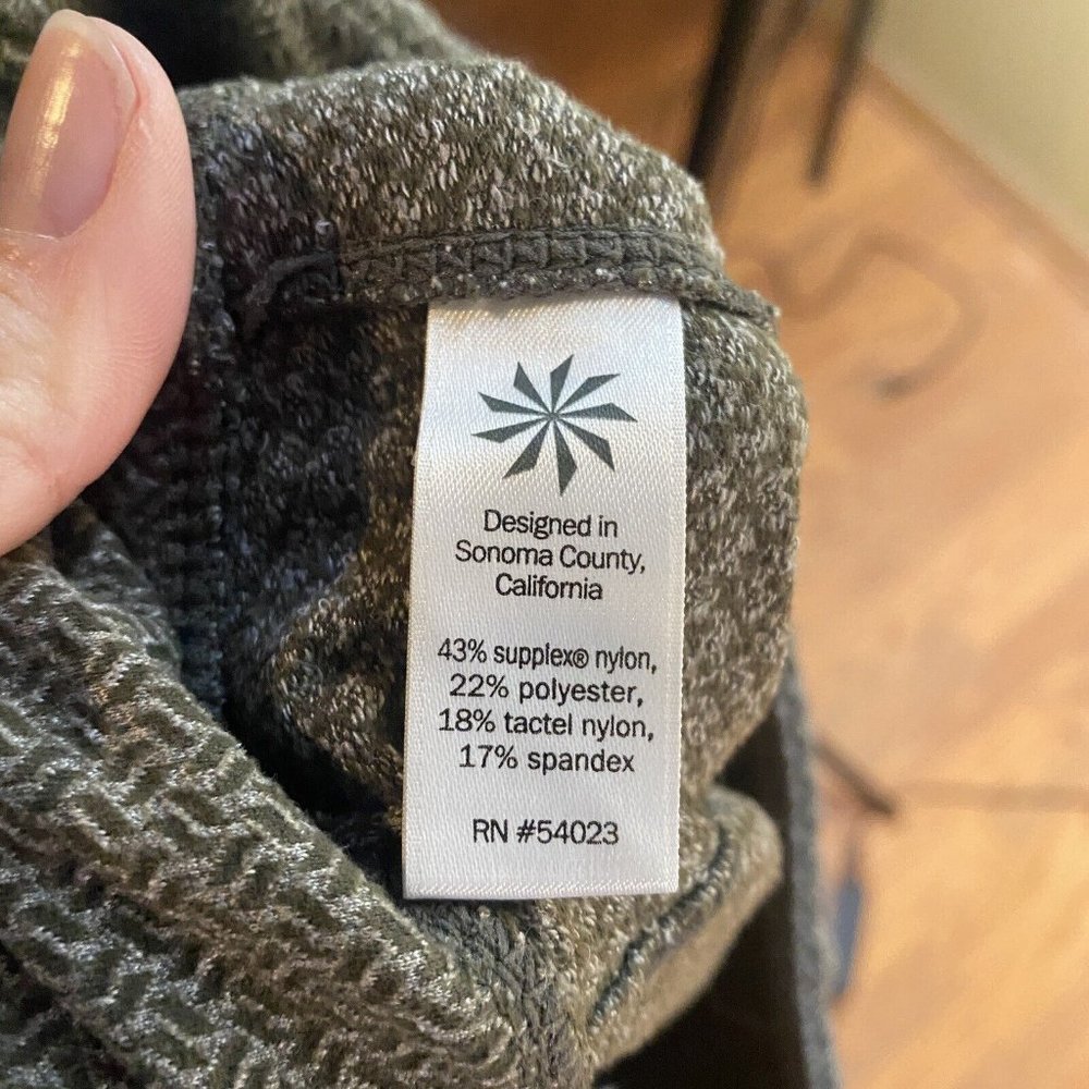 athleta metro herringbone green mid rise leggings yoga running sz m - Picture 6 of 7